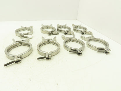 SCC 13MHHMQ-300 Sanitary Squeeze Clamp 2.5" Pipe For 3.2" Flange Lot of 8