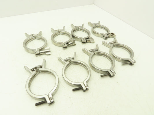 SCC 13MHHMQ-300 Sanitary Squeeze Clamp 2.5" Pipe For 3.2" Flange Lot of 8