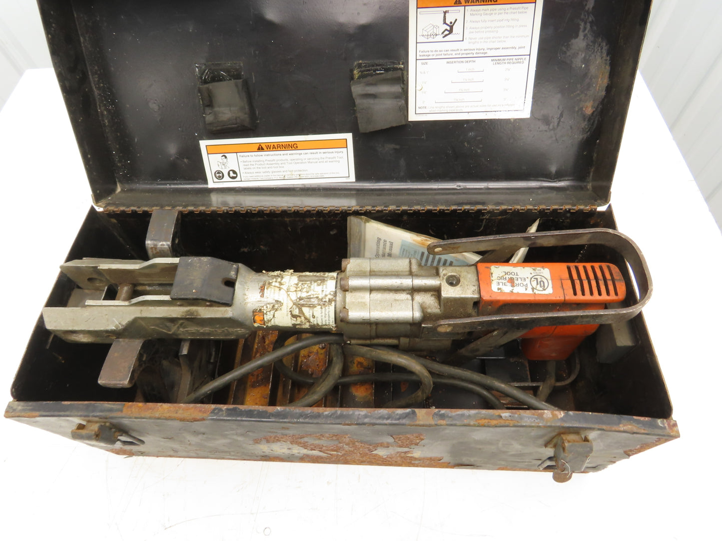 Victaulic EPU PressFit Crimper Tool 2" Fitting Clamp Metal Tool Box 115V