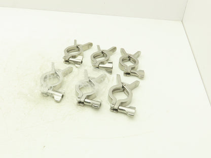 Dixon 13MHHM-Q100150 Squeeze Clamp Sanitary SS 1" to 1-1/2" Pipe Lot of 6
