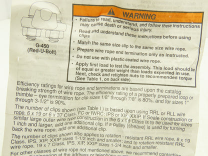 Crosby 1-1/8" Galvanized Drop Forged Wire Rope Clip G-450 Cable Clamp Lot of 7