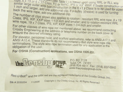 Crosby 1-1/8" Galvanized Drop Forged Wire Rope Clip G-450 Cable Clamp Lot of 7