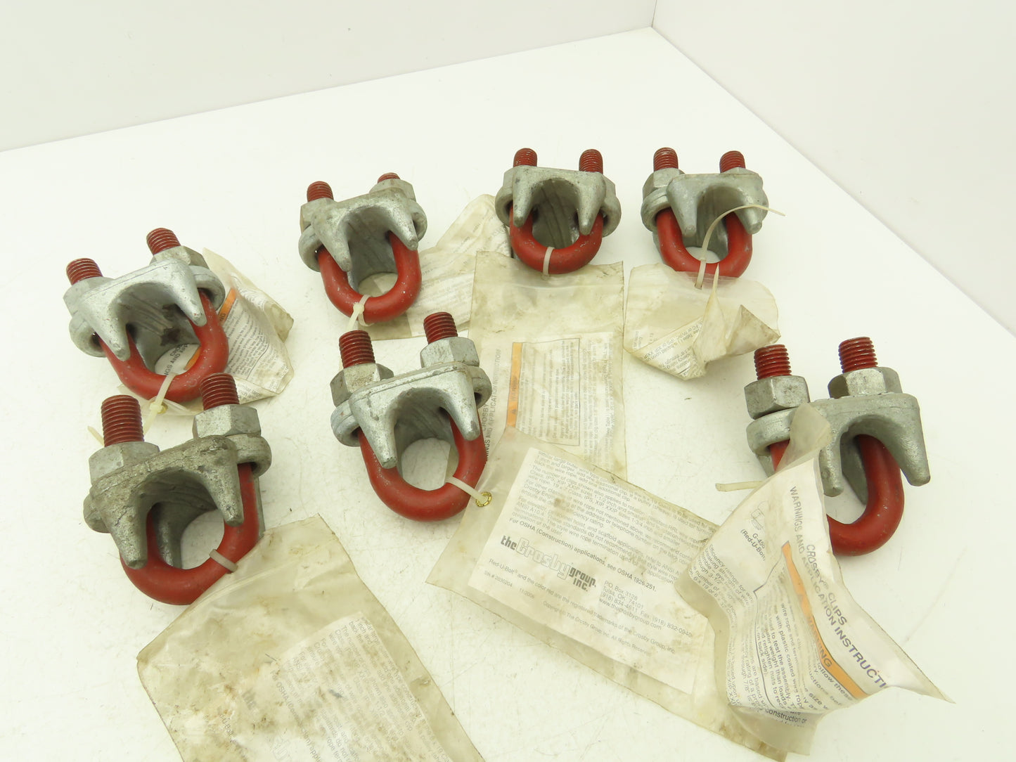 Crosby 1-1/8" Galvanized Drop Forged Wire Rope Clip G-450 Cable Clamp Lot of 7