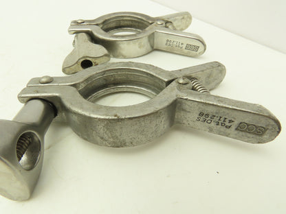 Dixon/SCC 13MHHM-Q100150 Squeeze Clamp Sanitary SS 1" to 1-1/2" Pipe Lot of 7
