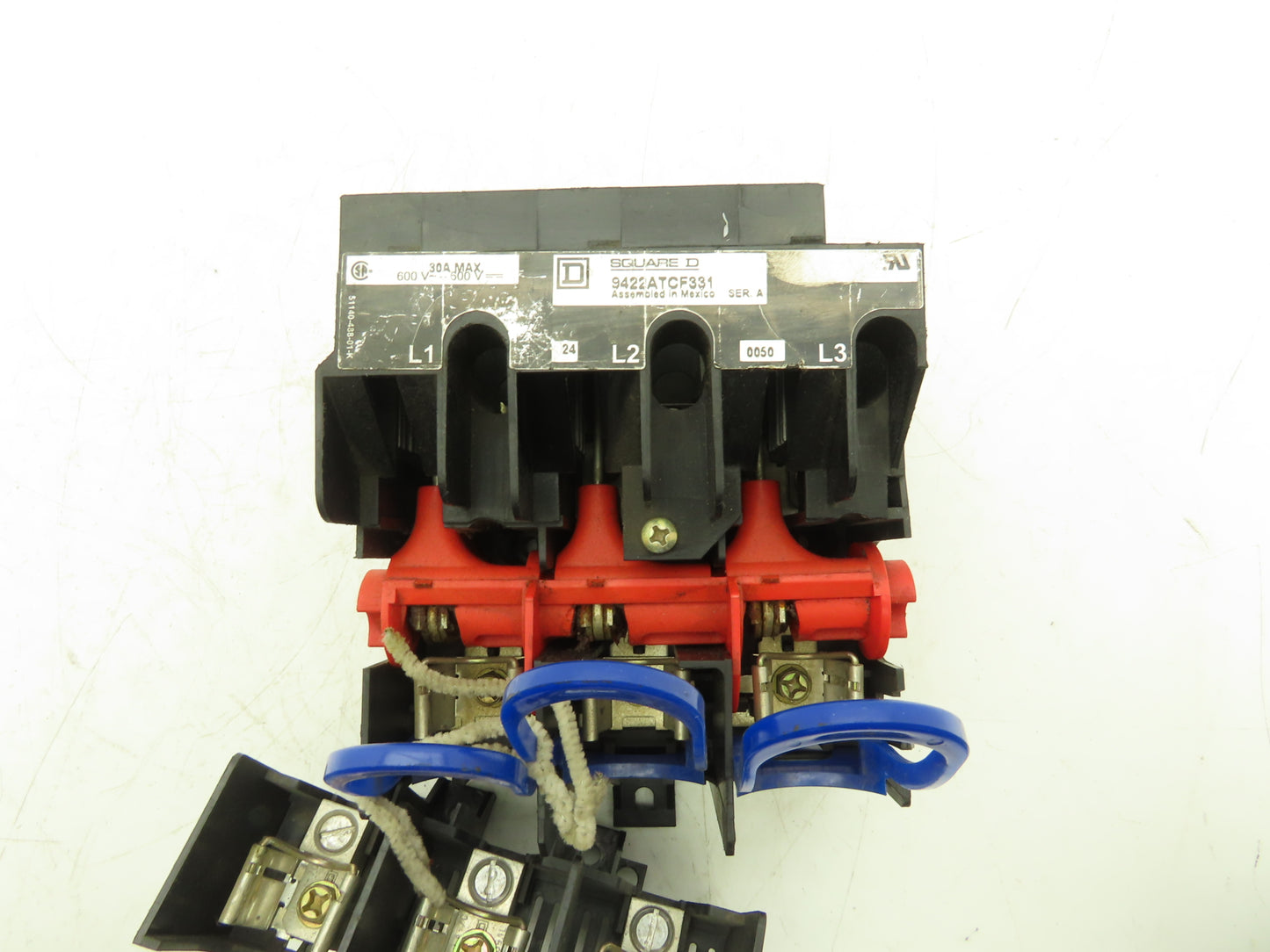 Square D 9422ATCF331 Disconnect Switch 30/60 Amp 600V Fuse Holder Only-No Handle