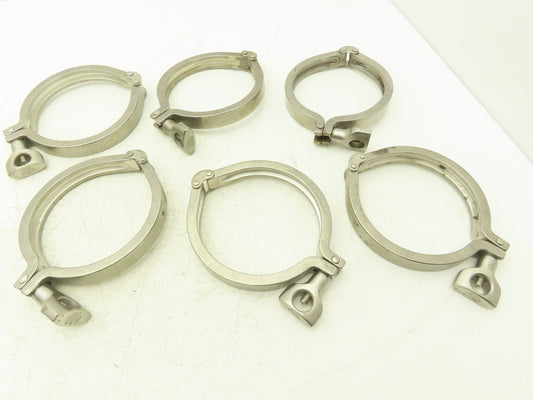 Tri Clover TC400-Clamp-DP Double Pin 304SS Clamp Sanitary Use 1 Used Lot of 6