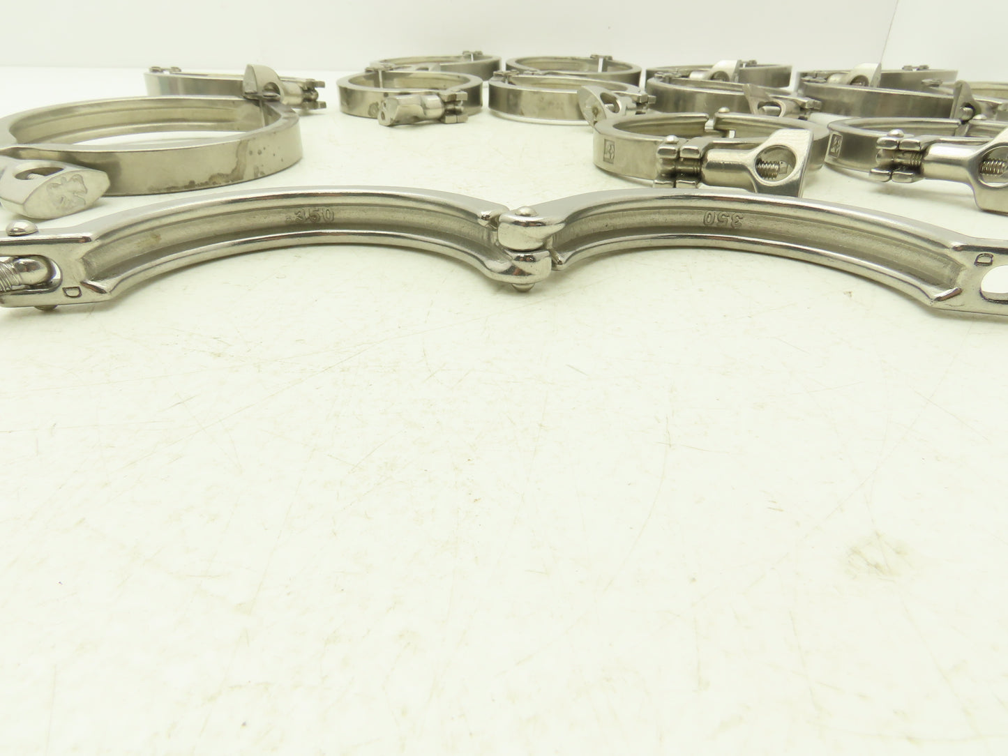 Tri Clover 3"/4" 3" Sanitary Tri Clamp 11 Single & Double Pin/ 5 - 4" Lot of 16