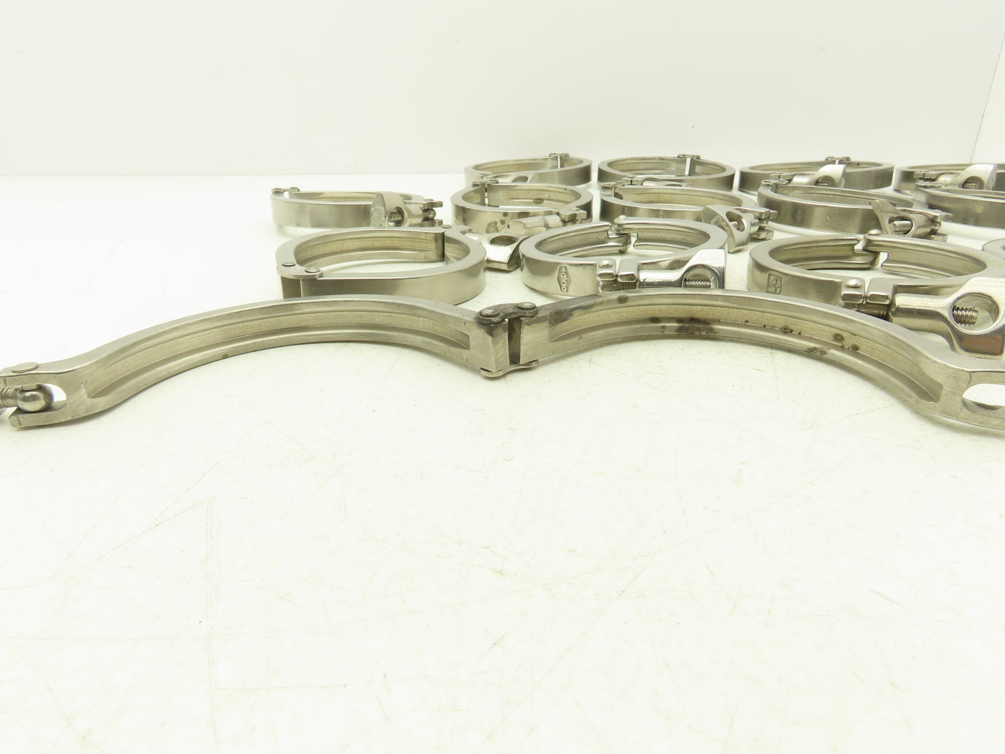 Tri Clover 3"/4" 3" Sanitary Tri Clamp 11 Single & Double Pin/ 5 - 4" Lot of 16