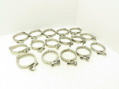 Tri Clover 3"/4" 3" Sanitary Tri Clamp 11 Single & Double Pin/ 5 - 4" Lot of 16
