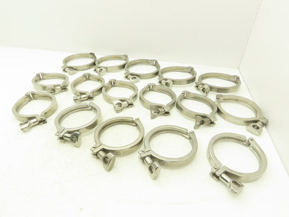 Tri Clover 3"/4" 3" Sanitary Tri Clamp 11 Single & Double Pin/ 5 - 4" Lot of 16