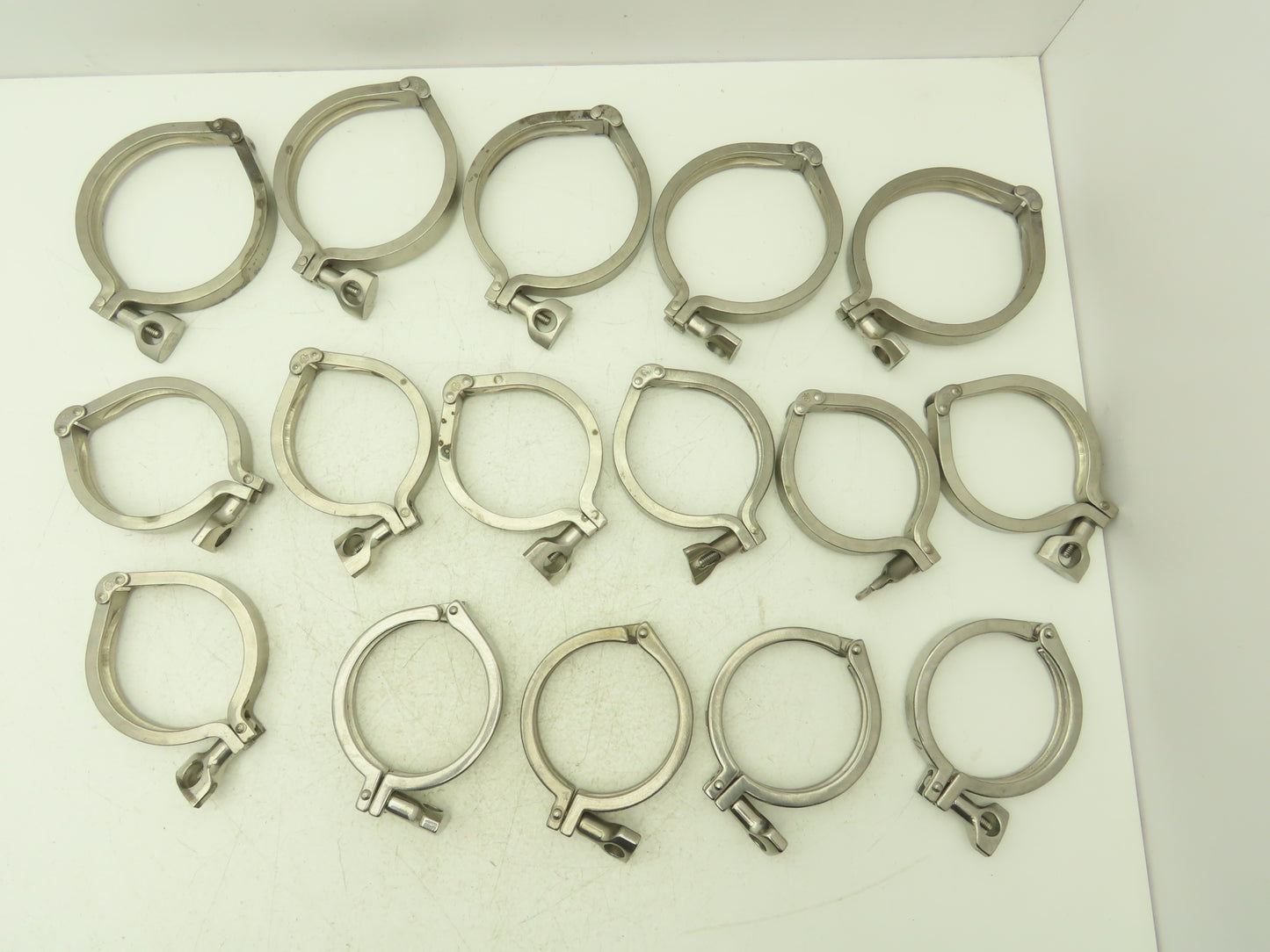 Tri Clover 3"/4" 3" Sanitary Tri Clamp 11 Single & Double Pin/ 5 - 4" Lot of 16