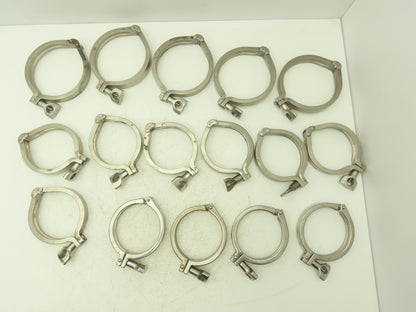 Tri Clover 3"/4" 3" Sanitary Tri Clamp 11 Single & Double Pin/ 5 - 4" Lot of 16