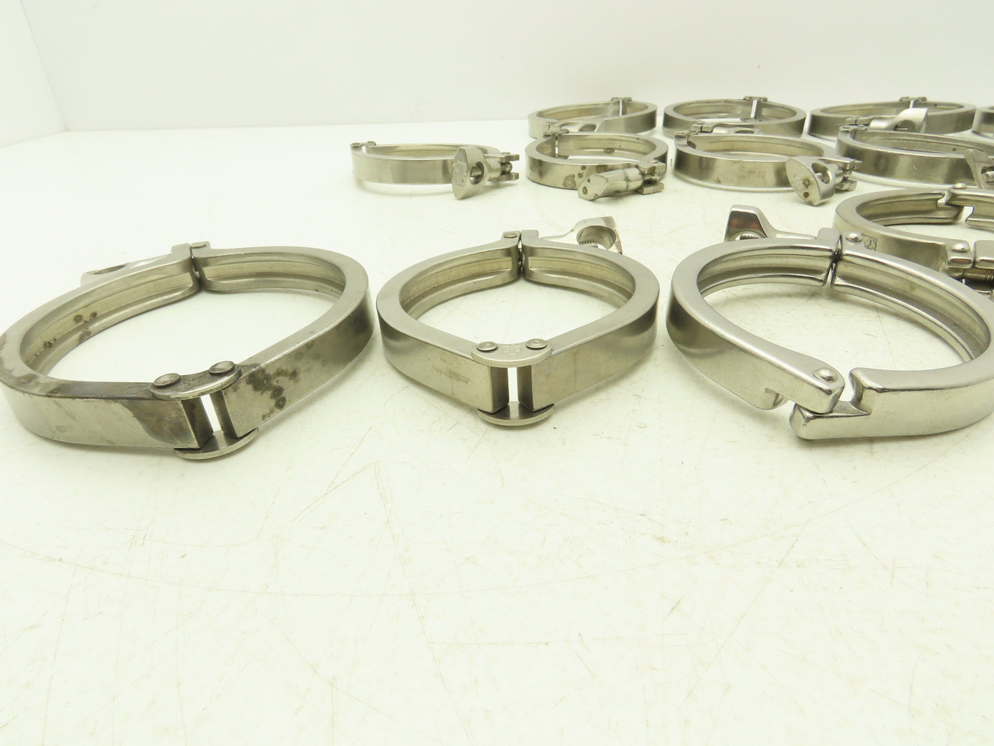 Tri Clover 3"/4" 3" Sanitary Tri Clamp 11 Single & Double Pin/ 5 - 4" Lot of 16