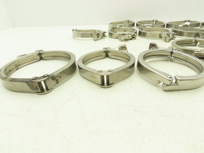 Tri Clover 3"/4" 3" Sanitary Tri Clamp 11 Single & Double Pin/ 5 - 4" Lot of 16