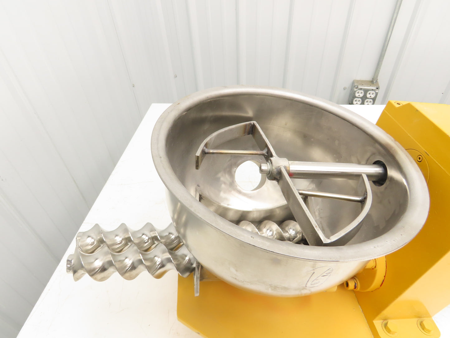 Food Process Double Kneader Mixer Screw Feeder Dry Bulk 2 Gal Stainless 1.5kw