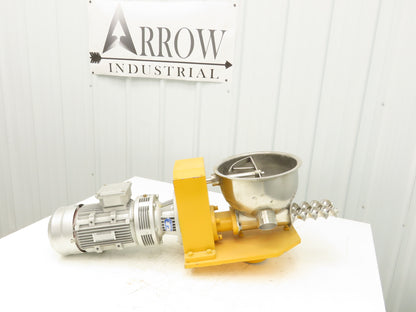 Food Process Double Kneader Mixer Screw Feeder Dry Bulk 2 Gal Stainless 1.5kw