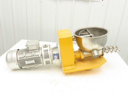Food Process Double Kneader Mixer Screw Feeder Dry Bulk 2 Gal Stainless 1.5kw