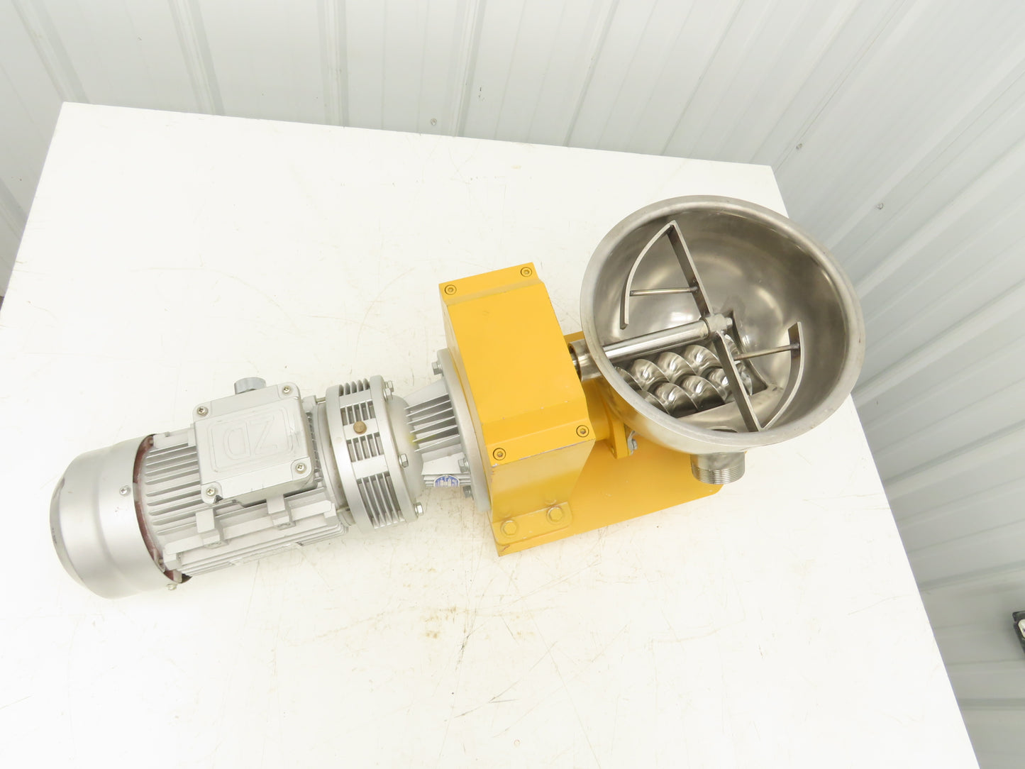 Food Process Double Kneader Mixer Screw Feeder Dry Bulk 2 Gal Stainless 1.5kw