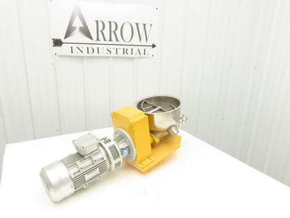 Food Process Double Kneader Mixer Screw Feeder Dry Bulk 2 Gal Stainless 1.5kw