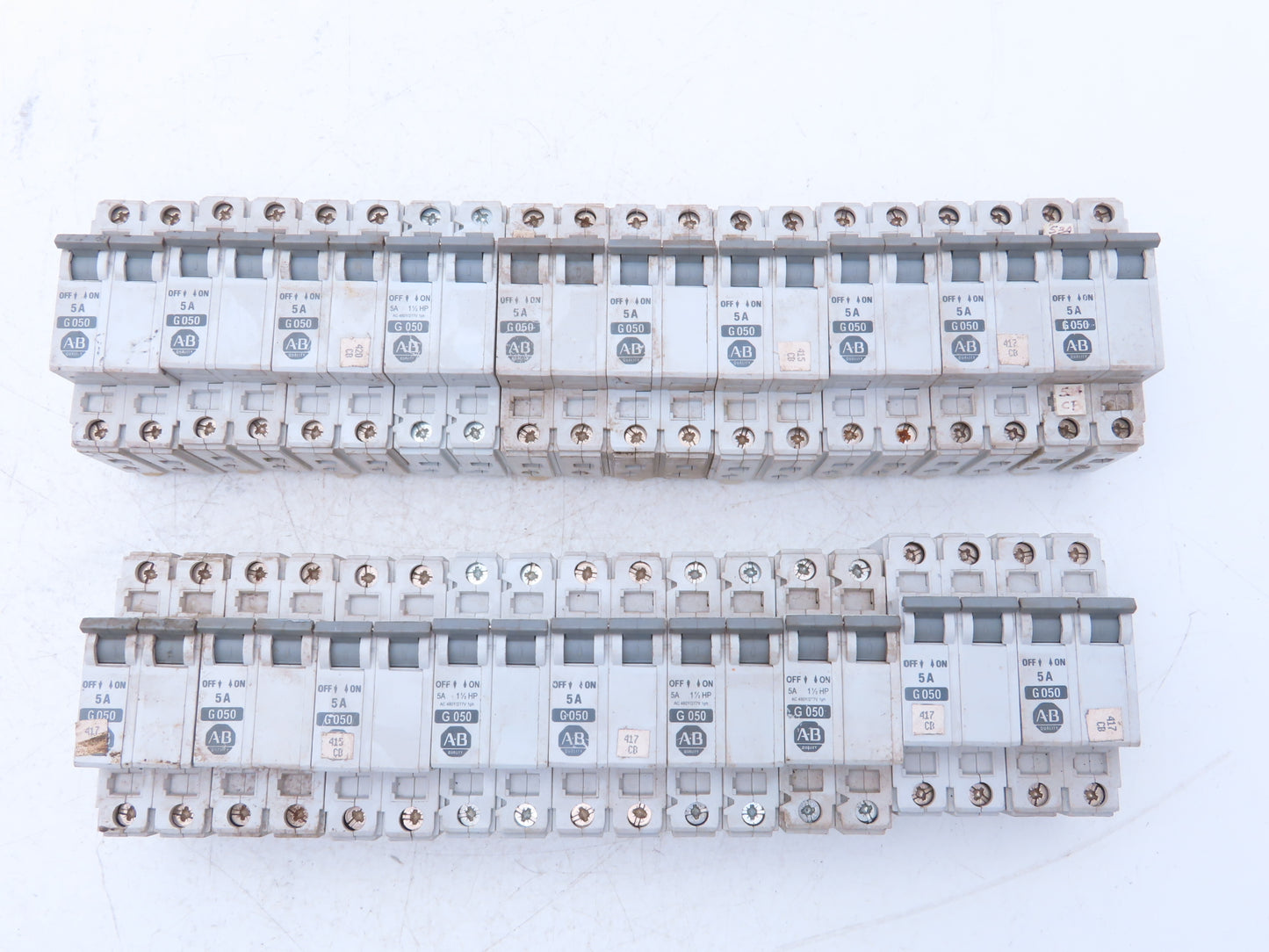 Allen Bradley 1492-CB2-G050 Circuit Breaker 2 Pole 5A 480VAC Lot of 19