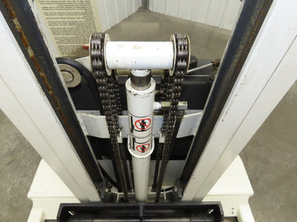 Crown 15BT Straddle Pallet Stacker Forklift 1400 lb 110" 12V Lift Manual Push