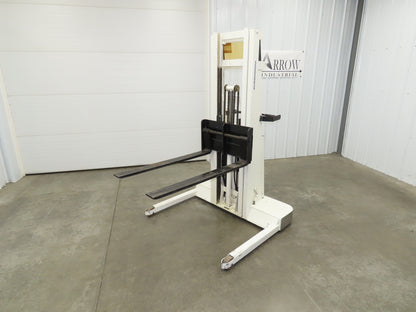 Crown 15BT Straddle Pallet Stacker Forklift 1400 lb 110" 12V Lift Manual Push