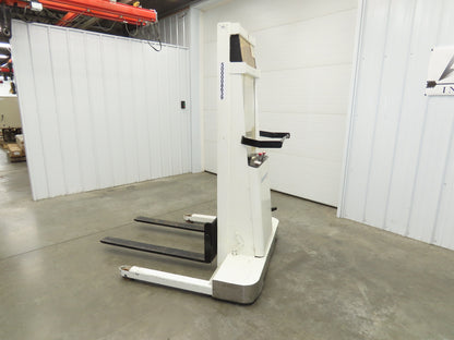Crown 15BT Straddle Pallet Stacker Forklift 1400 lb 110" 12V Lift Manual Push