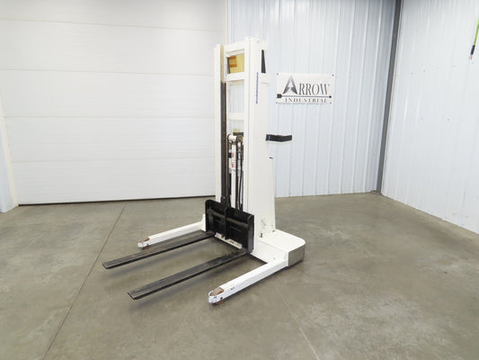 Crown 15BT Straddle Pallet Stacker Forklift 1400 lb 110" 12V Lift Manual Push