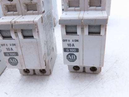Allen Bradley 1492-CB2-G100 Circuit Breaker 2 Pole 10A 480VAC Lot of 9