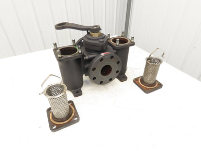 Yoshitake SW-10 Duplex Basket Strainer Hydraulic Filter 80A 3" Flanged