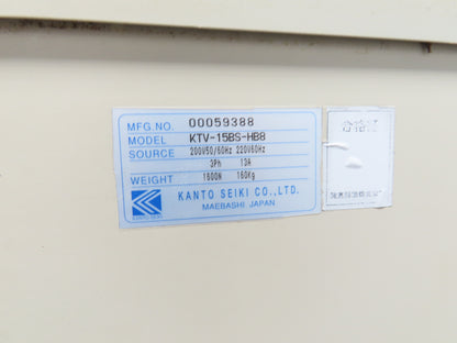 Kanto Seiki KTV-15BS-HS8 Oil Matic Automatic Oil Temp Regulator Chiller 220v 3ph