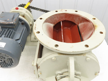 Rotary Airlock Feeder Valve 12x12" Round Flange 1.5kw 480V 3PH Chain Drive