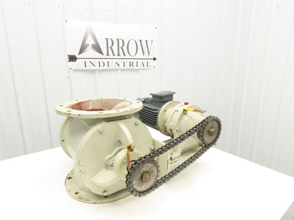 Rotary Airlock Feeder Valve 12x12" Round Flange 1.5kw 480V 3PH Chain Drive