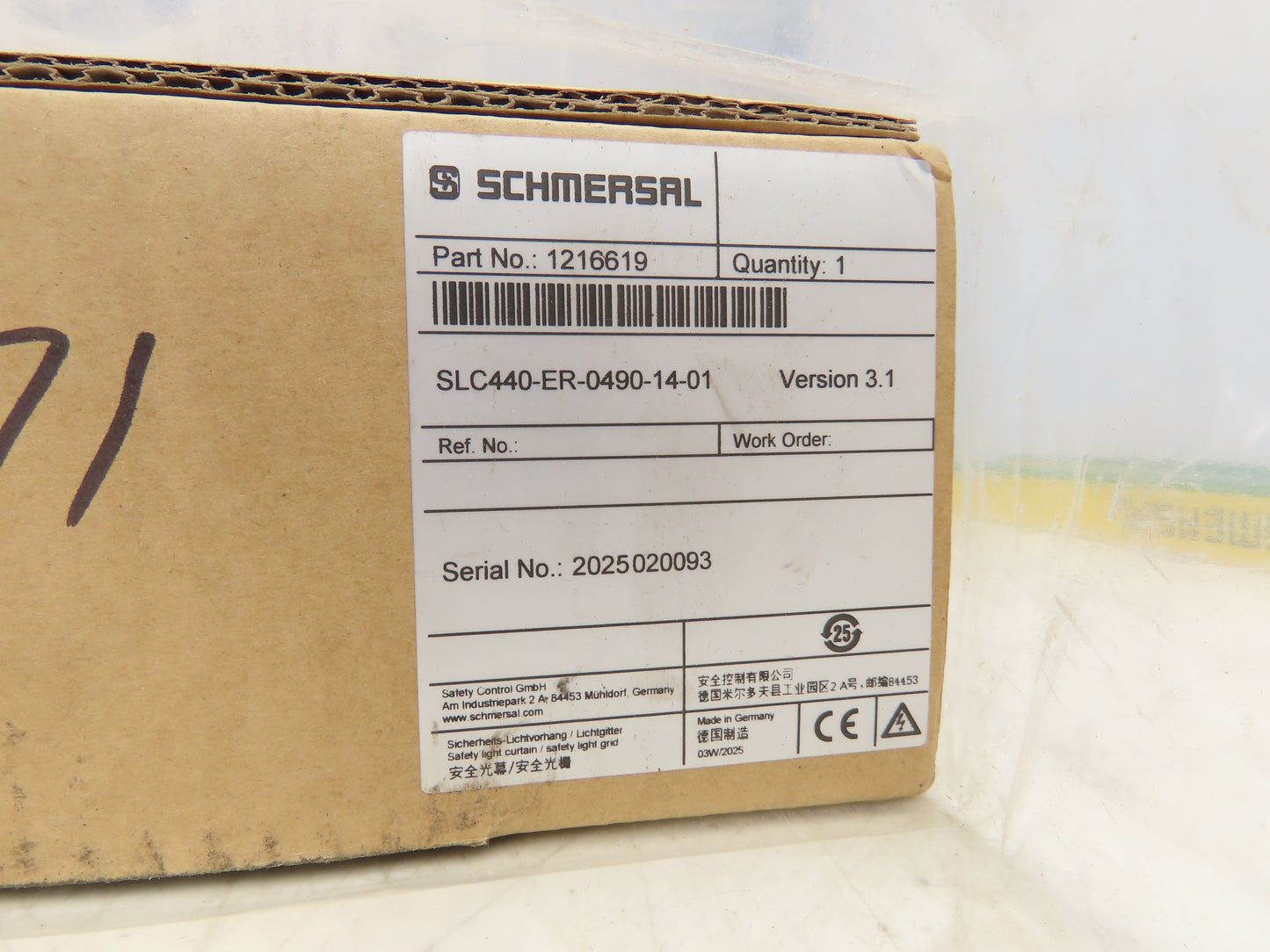 Schmersal SLC440-ER-0490-14-01 Safety Light Curtain Transmitter & Receiver Set