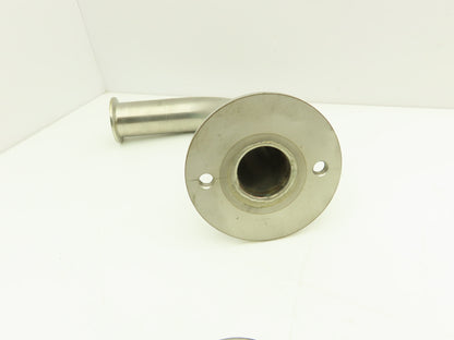 Stainless Sanitary 90° Long Elbow 1.5" Tri-Clamp x Flanged 2-Bolt  Lot of 7
