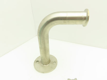 Stainless Sanitary 90° Long Elbow 1.5" Tri-Clamp x Flanged 2-Bolt  Lot of 7