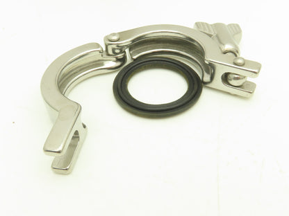 Stainless Sanitary 90° Long Elbow 1.5" Tri-Clamp x Flanged 2-Bolt  Lot of 7