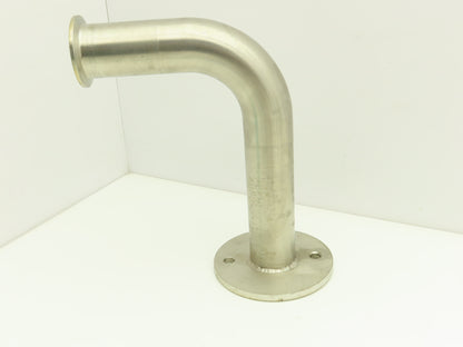 Stainless Sanitary 90° Long Elbow 1.5" Tri-Clamp x Flanged 2-Bolt  Lot of 7