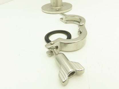 Stainless Sanitary 90° Long Elbow 1.5" Tri-Clamp x Flanged 2-Bolt  Lot of 7