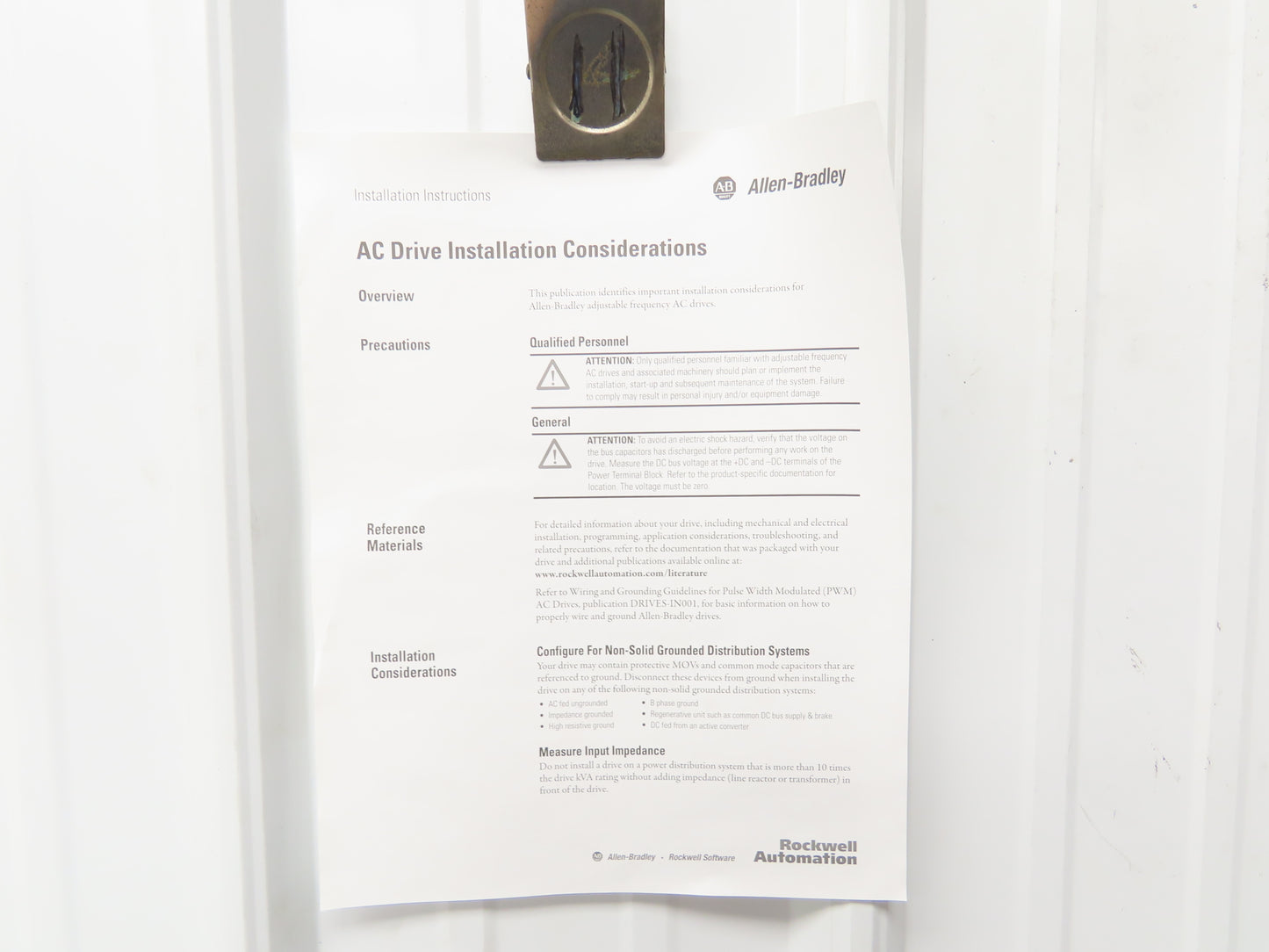 Allen Bradley 20BD065A0AYNAND1 PowerFlex 700 VFD 400Hz 50Hp 480VAC 65A Ser B