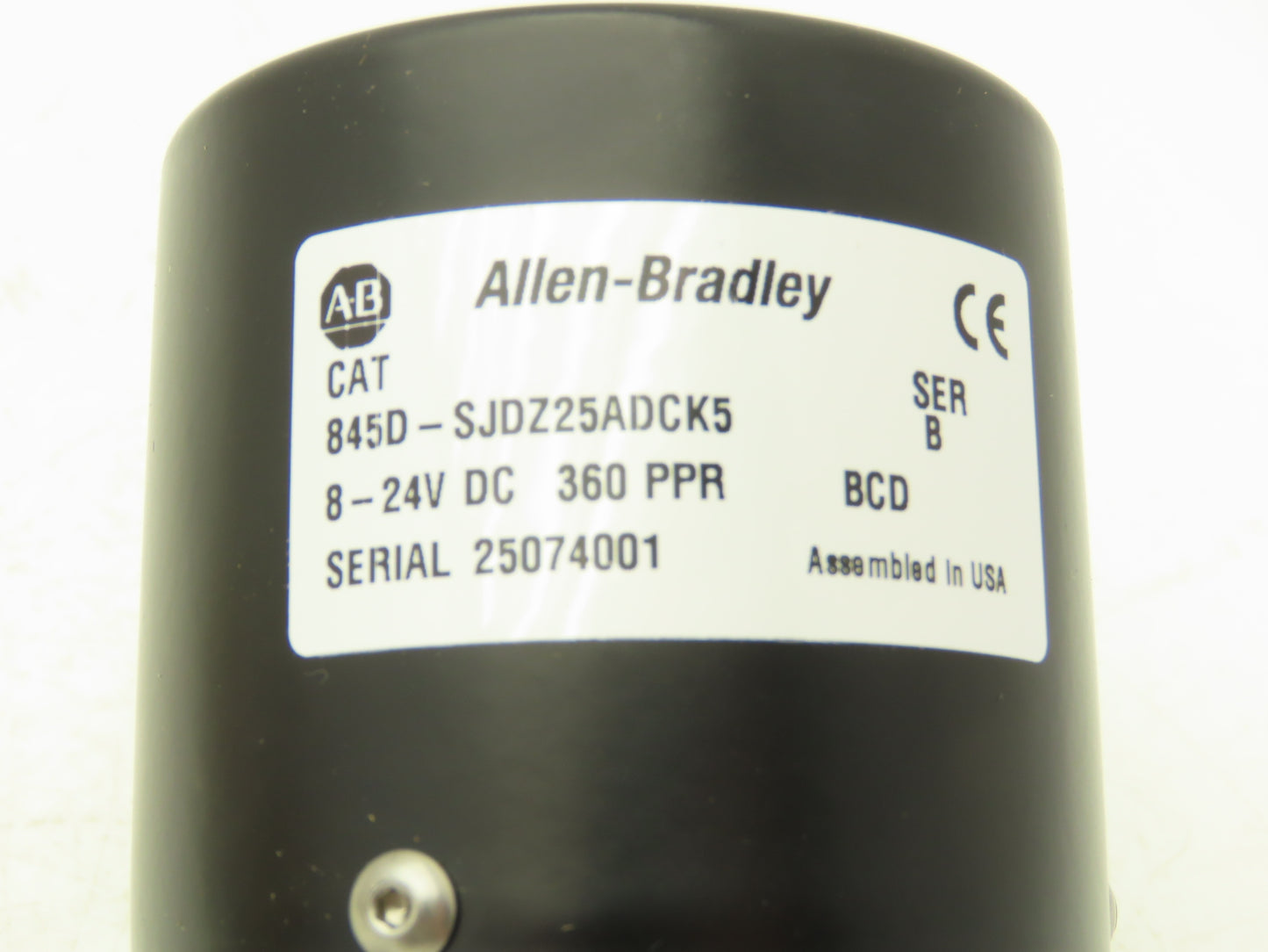 Allen Bradley 845D-SJDZ25ADCK5 Absolute Rotary Encoder 3/8" Shaft 360PPR 	Ser B
