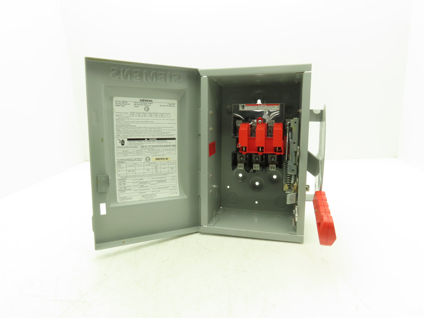 Siemens HNF361 Heavy Duty Safety Disconnect Switch 3P 30A 600VAC 250VDC