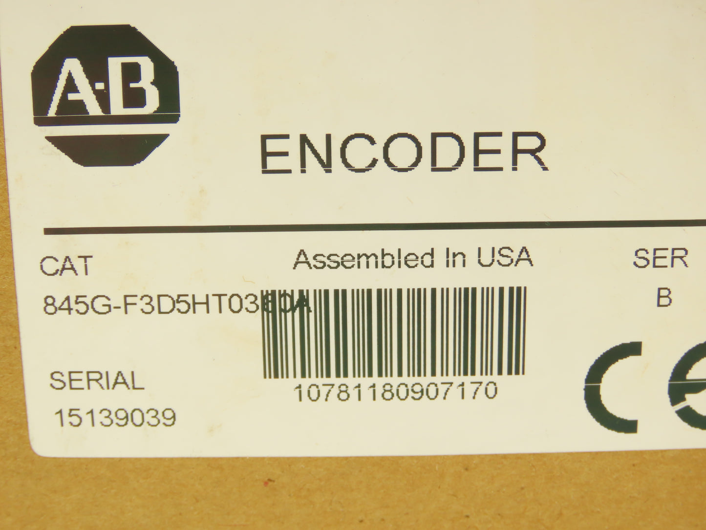 Allen Bradley 845G-F3D5HT0360A Absolute Rotary Encoder 3/8" Shaft 360PPR 	Ser B