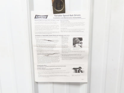 Lovejoy 14410 Variable Speed Drive Pulley 4430V Belt 1-3/8"Bore 12.5"OD