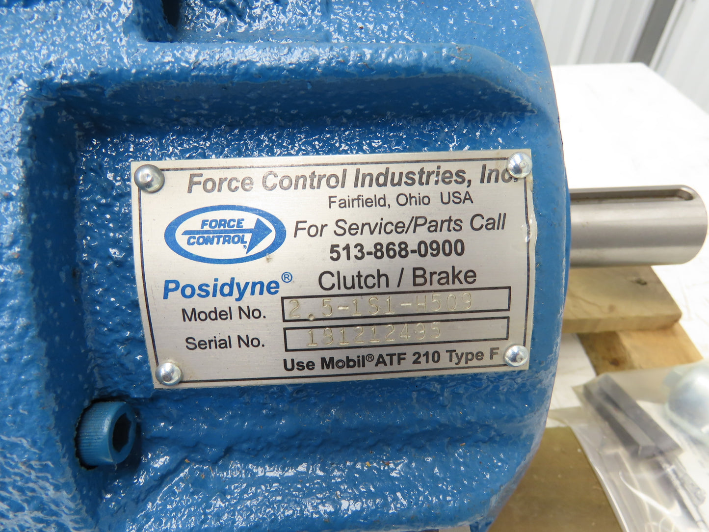 Force Control Posidyne 2.5-1S1-H5Q9 Pneumatic Clutch Brake 1-3/8" Shaft