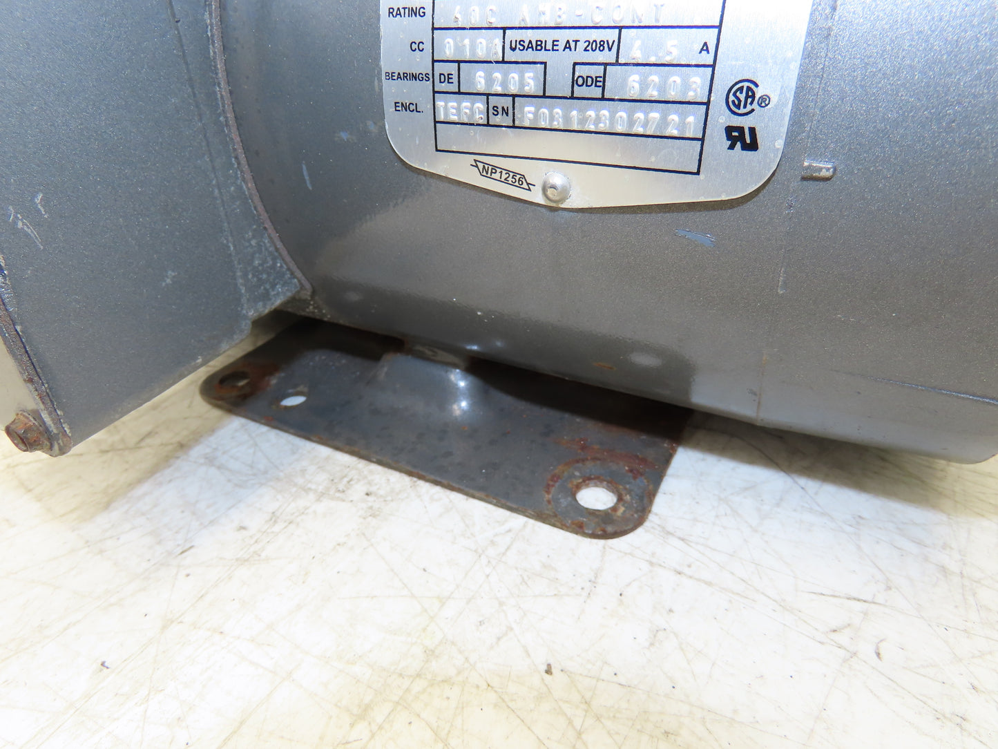 Baldor CM3554T AC Motor 1.5Hp 1740 RPM 208-230/460V 3PH 145TC