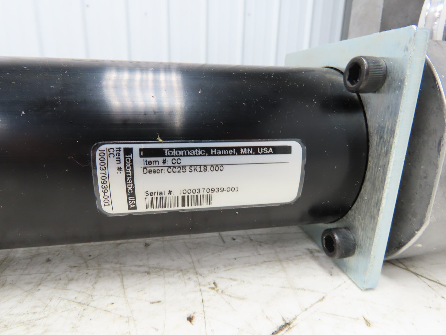 Tolomatic CC25 SK18.000 Pneumatic Air Cable Cylinder Rodless 2.5"Bore 18" Stroke-