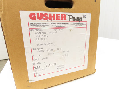 Gusher UD-XLONG Vertical Immersion Coolant Pump 3/4HP 230/460V 1" NPT Discharge