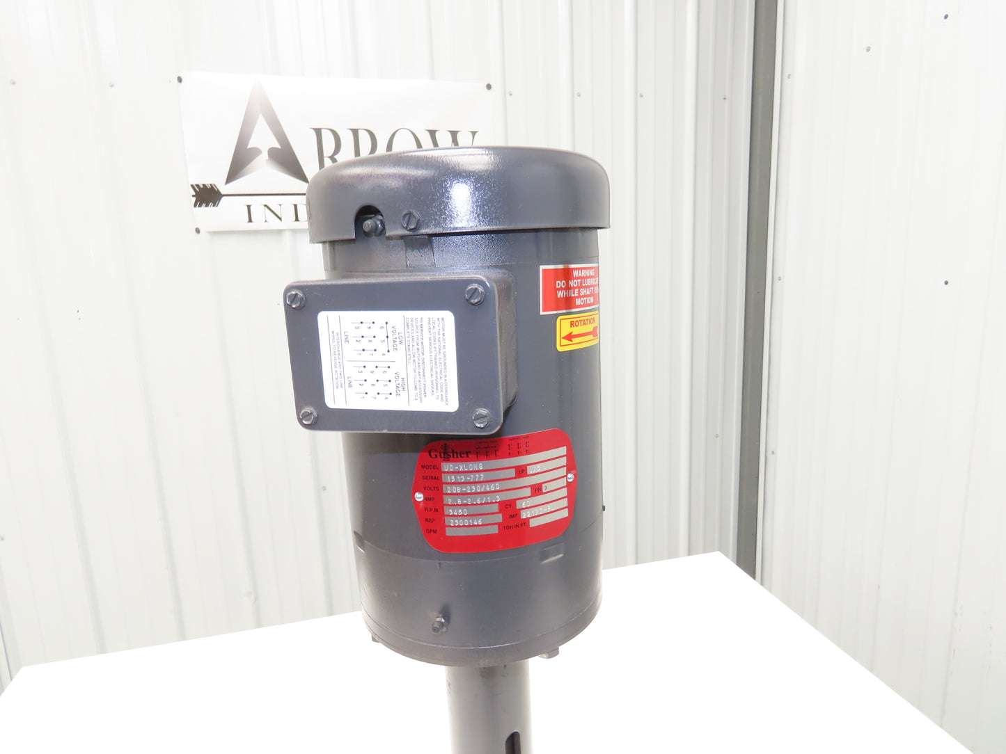 Gusher UD-XLONG Vertical Immersion Coolant Pump 3/4HP 230/460V 1" NPT Discharge