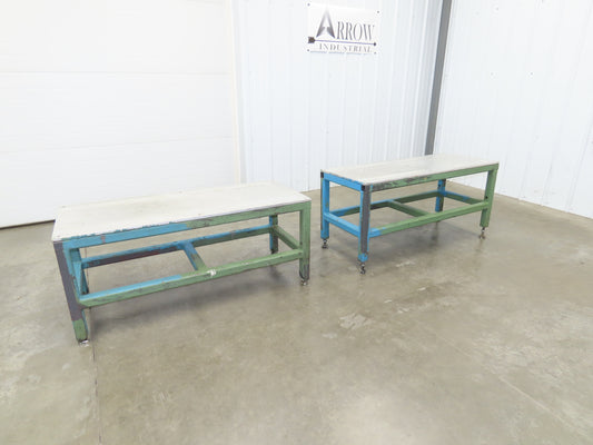1/2" Aluminum Top Machine Mounting Base Welding Table 50"x20"x 22"H Lot of 2